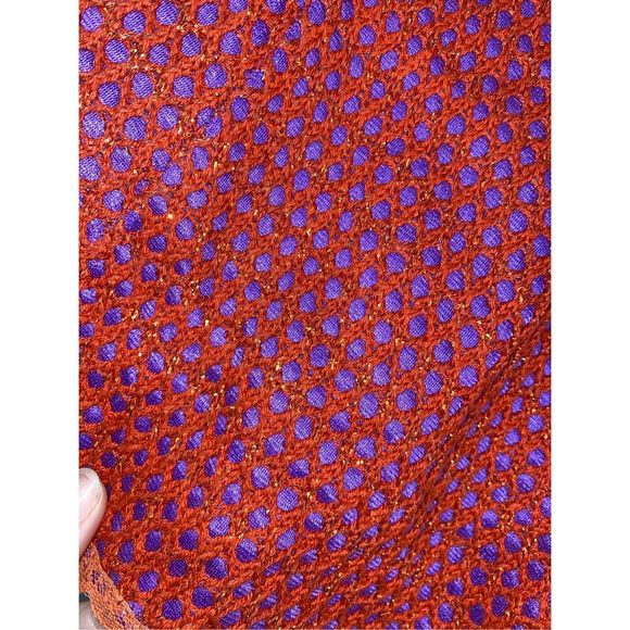 Cecilia Prado Orange Mesh Overlay Purple Mini Skirt, Size Small / Petite - Picture 3 of 12
